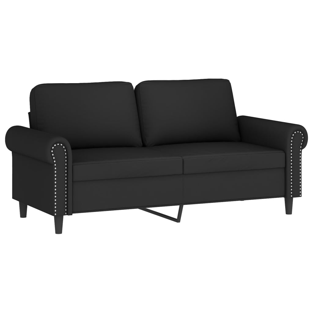 2-delige Loungeset met kussens fluweel zwart