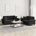 2-delige Loungeset met kussens fluweel zwart