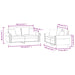 2-delige Loungeset met kussens fluweel geel