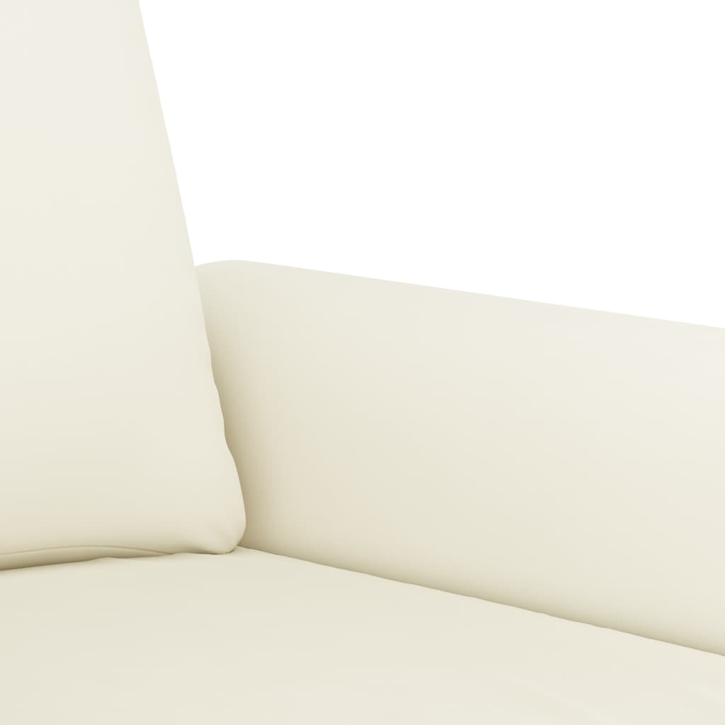 2-delige Loungeset met kussens fluweel crèmekleurig