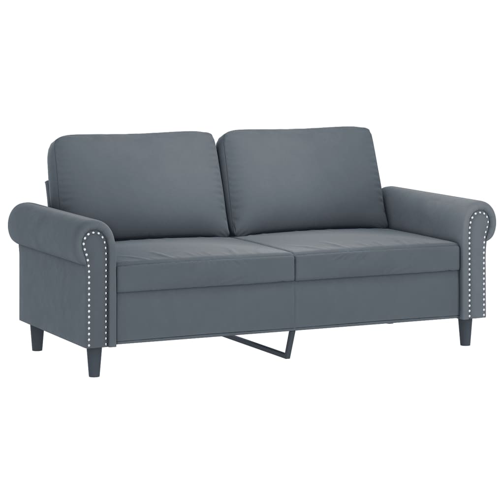 3-delige Loungeset met kussens fluweel donkergrijs