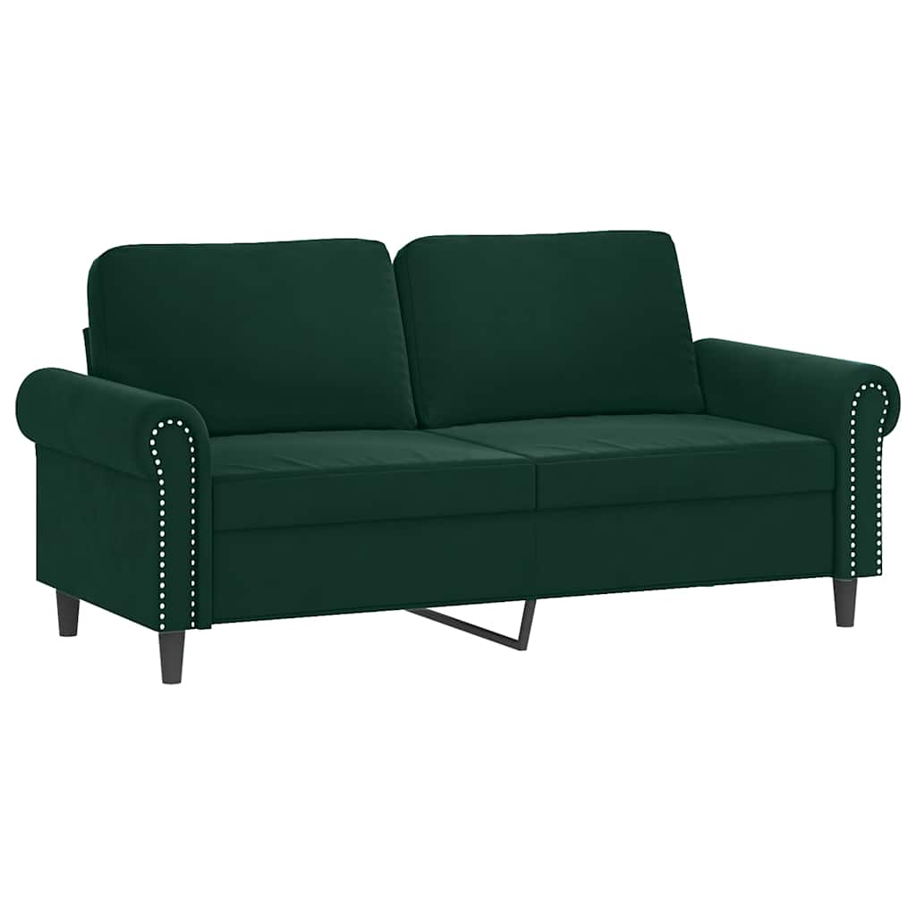 3-delige Loungeset met kussens fluweel donkergroen