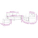 3-delige Loungeset met kussens fluweel bruin