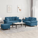 3-delige Loungeset met kussens fluweel blauw