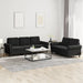 2-delige Loungeset met kussens fluweel zwart