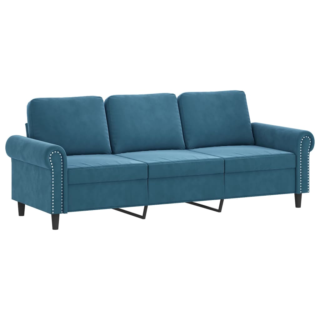2-delige Loungeset met kussens fluweel blauw