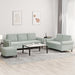 3-delige Loungeset met kussens fluweel lichtgrijs