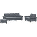 3-delige Loungeset met kussens fluweel donkergrijs
