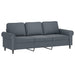 3-delige Loungeset met kussens fluweel donkergrijs