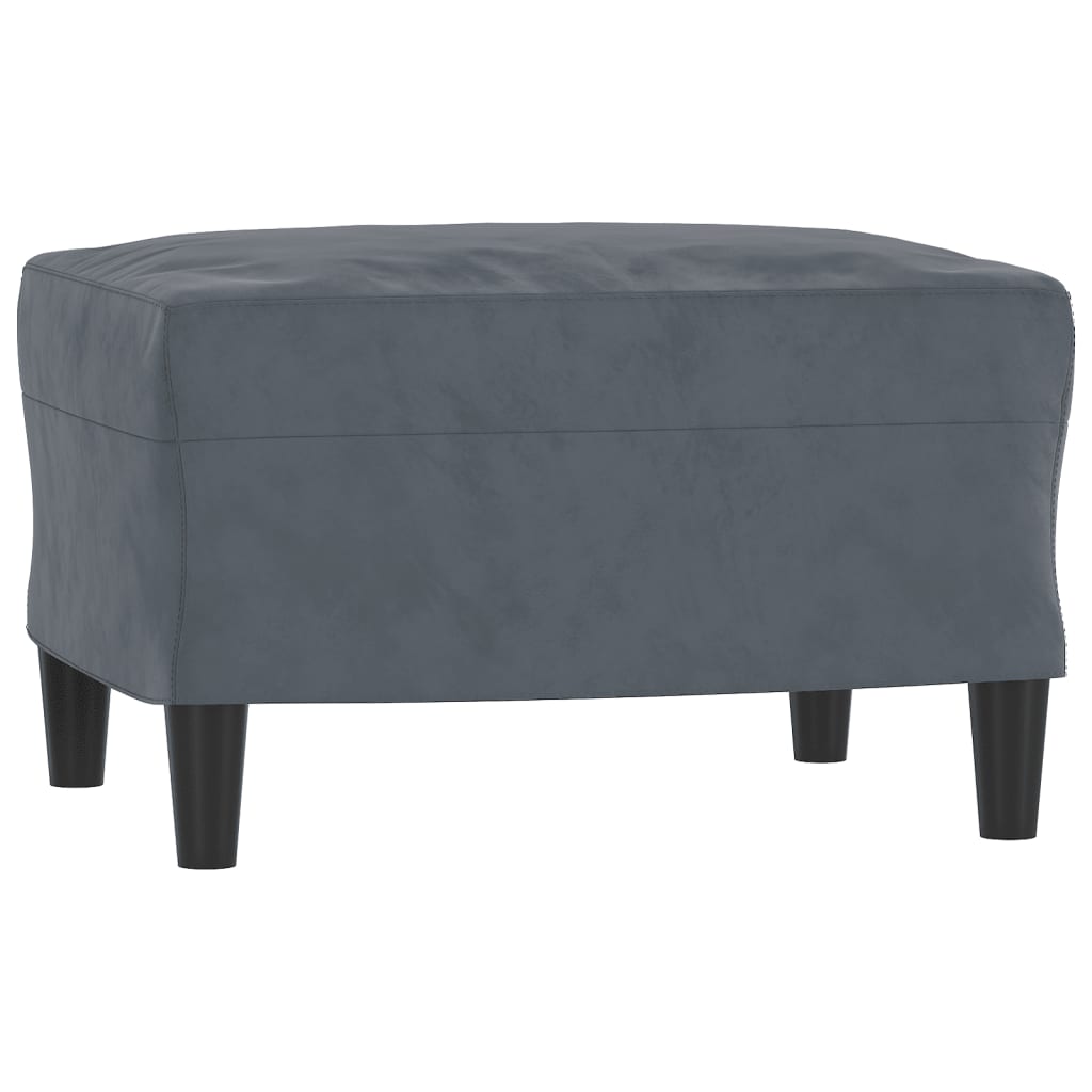3-delige Loungeset met kussens fluweel donkergrijs