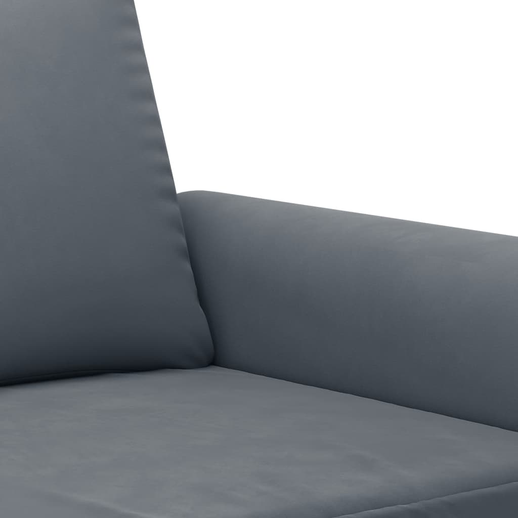 3-delige Loungeset met kussens fluweel donkergrijs