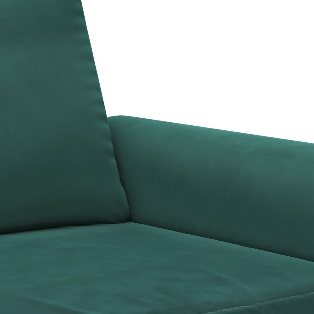 3-delige Loungeset met kussens fluweel donkergroen