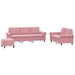 3-delige Loungeset met kussens fluweel roze