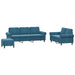 3-delige Loungeset met kussens fluweel blauw