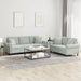 2-delige Loungeset met kussens fluweel lichtgrijs