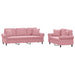 2-delige Loungeset met kussens fluweel roze