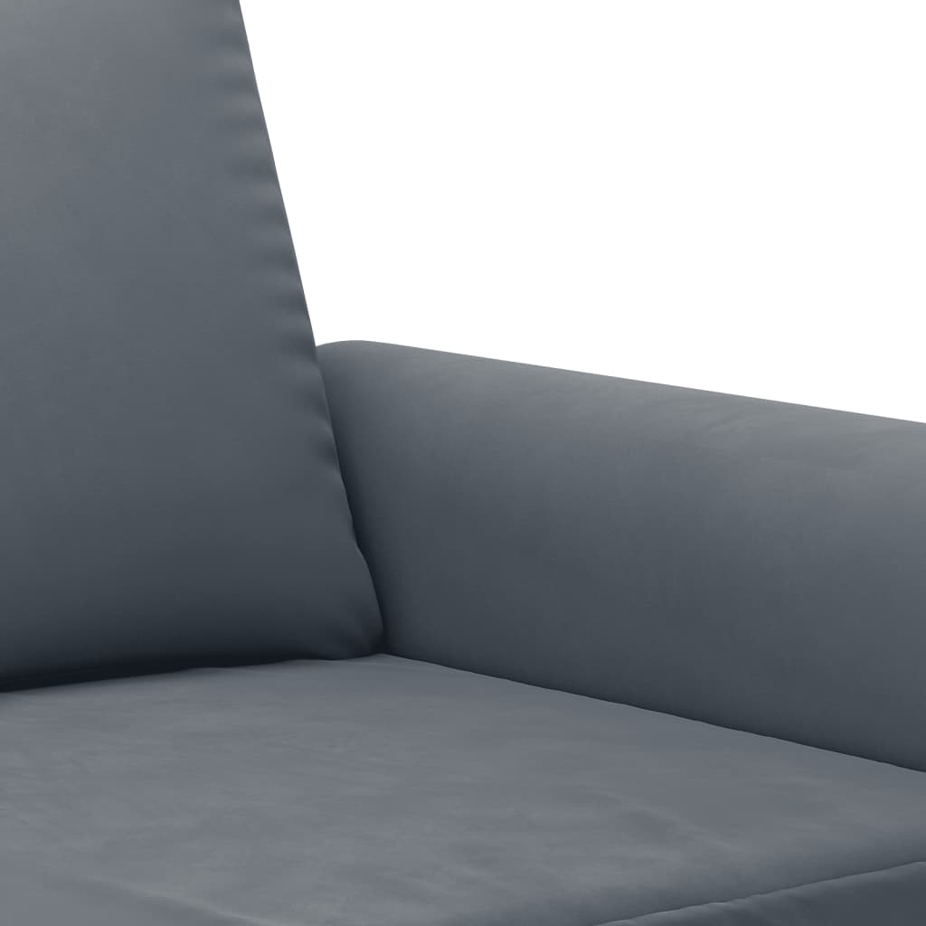 3-delige Loungeset met kussens fluweel donkergrijs
