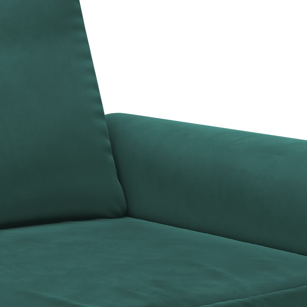 3-delige Loungeset met kussens fluweel donkergroen