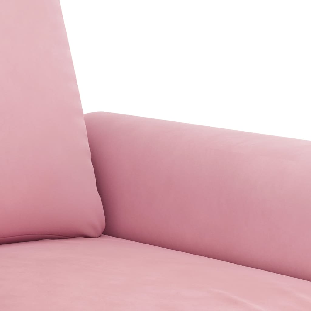 3-delige Loungeset met kussens fluweel roze