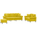 3-delige Loungeset met kussens fluweel geel