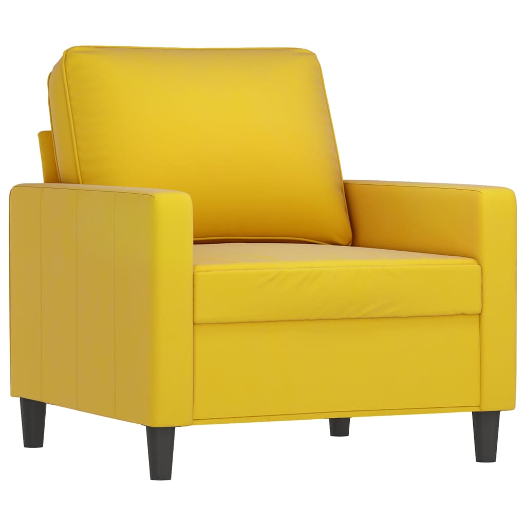 3-delige Loungeset met kussens fluweel geel