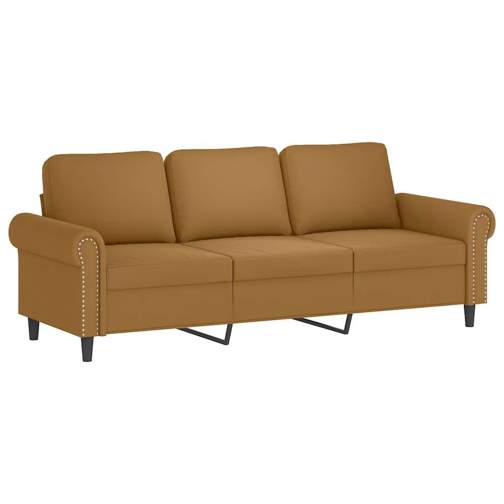 3-delige Loungeset met kussens fluweel bruin