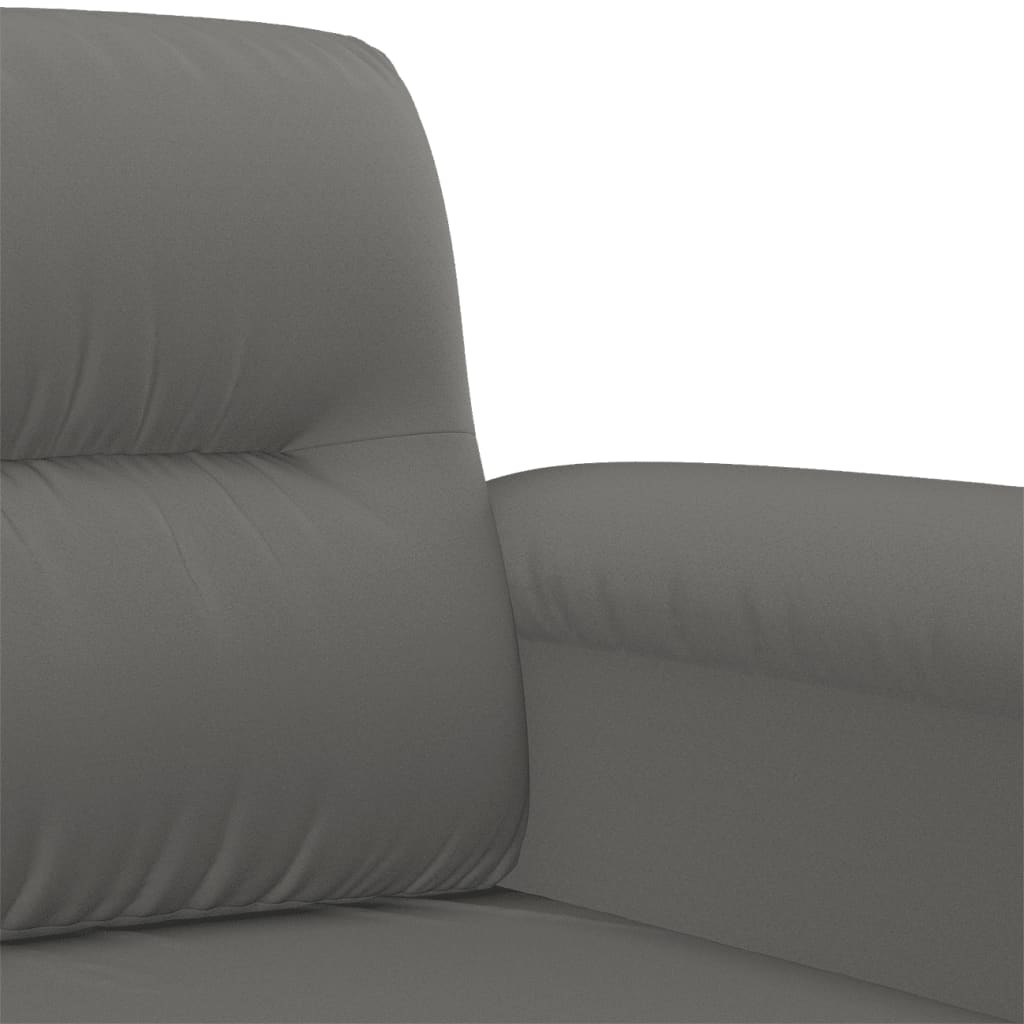 3-delige Loungeset met kussens microvezelstof donkergrijs