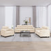 3-delige Loungeset met kussens microvezelstof beige