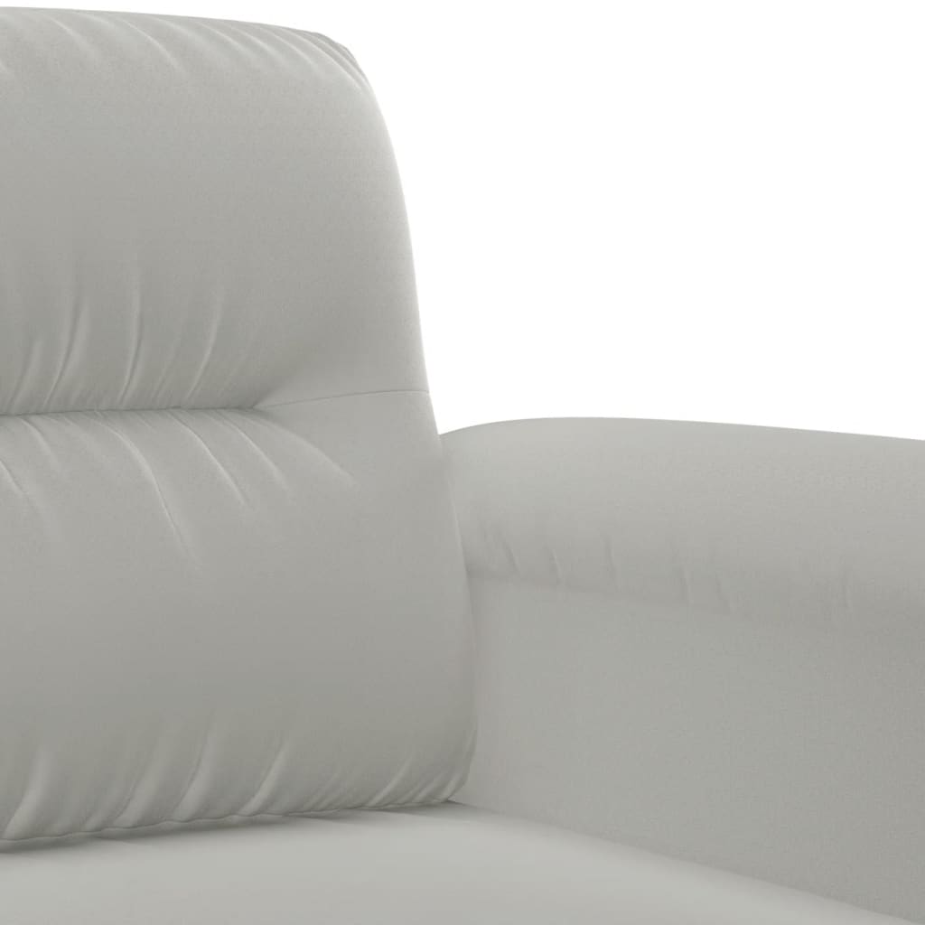 4-delige Loungeset met kussens microvezelstof lichtgrijs