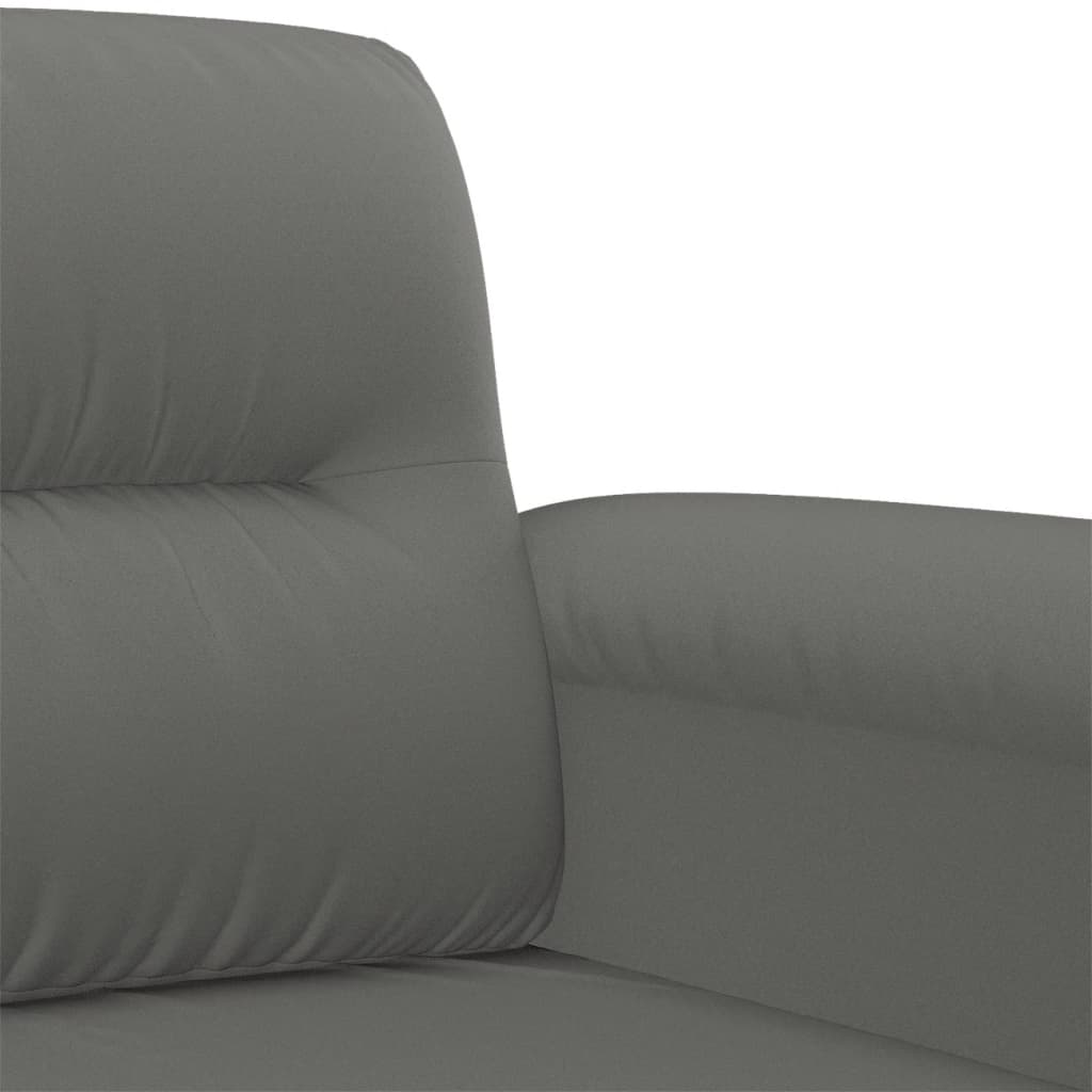 4-delige Loungeset met kussens microvezelstof donkergrijs