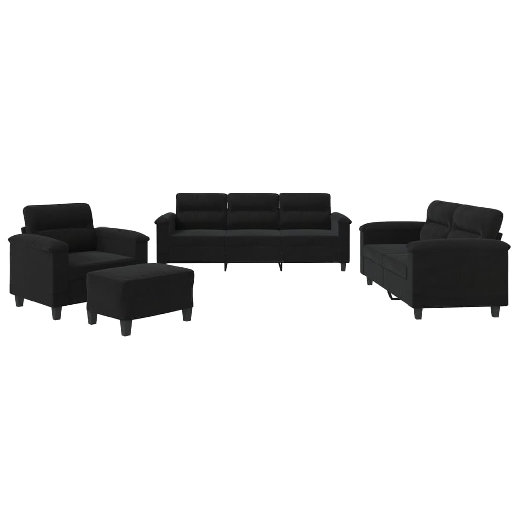 4-Delige Loungeset Met Kussens Microvezelstof 1