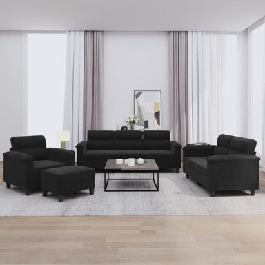 4-Delige Loungeset Met Kussens Microvezelstof 1