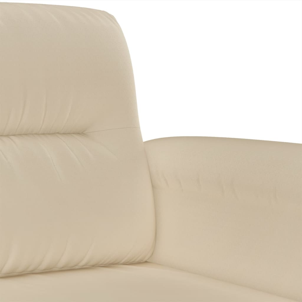4-delige Loungeset met kussens microvezelstof crèmekleurig