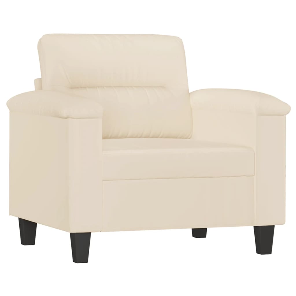 4-Delige Loungeset Met Kussens Microvezelstof Beige
