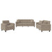 3-delige Loungeset met kussens microvezelstof taupe