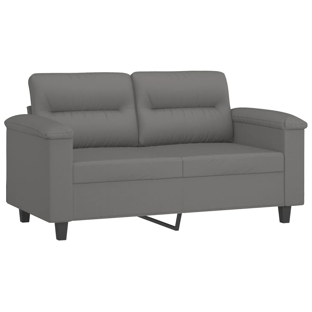 3-delige Loungeset met kussens microvezelstof donkergrijs