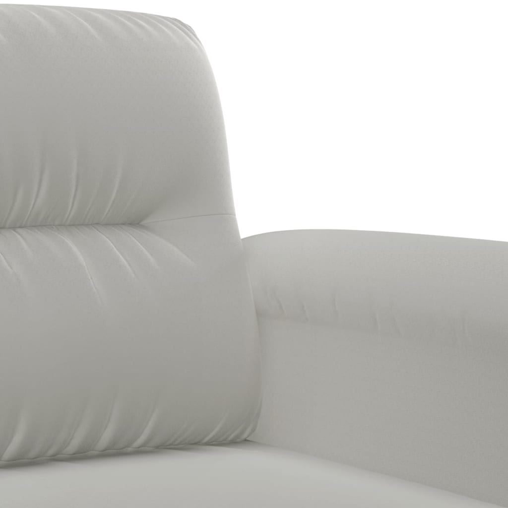 4-delige Loungeset met kussens microvezelstof lichtgrijs