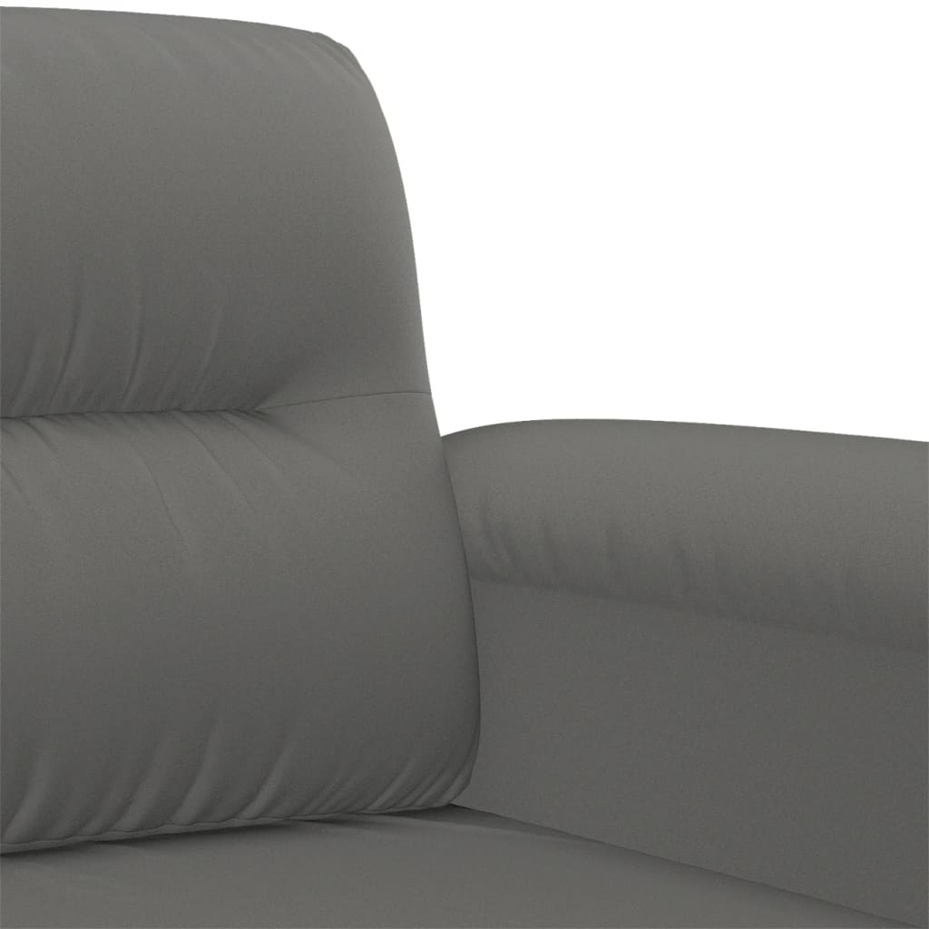 4-delige Loungeset met kussens microvezelstof donkergrijs