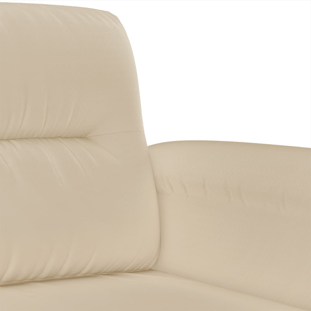 4-delige Loungeset met kussens microvezelstof crèmekleurig