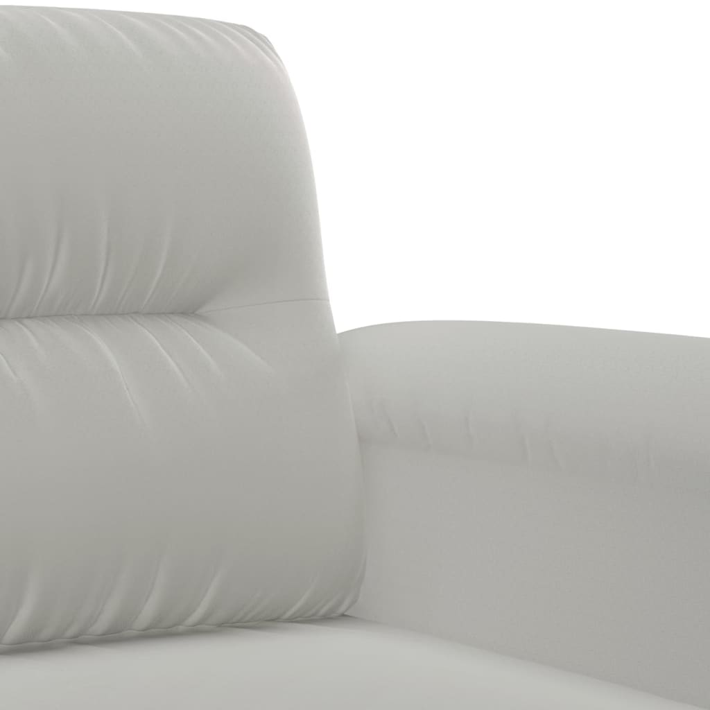 2-delige Loungeset met kussens microvezelstof lichtgrijs
