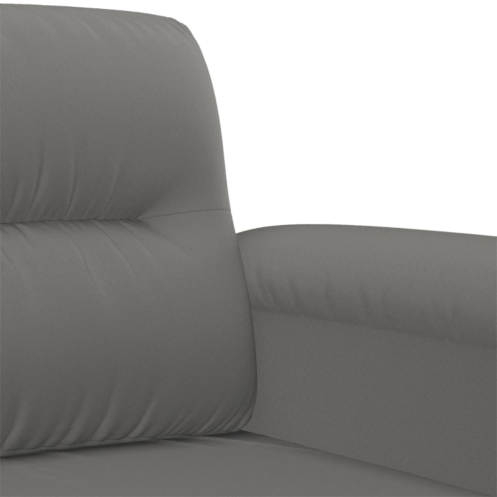 3-delige Loungeset met kussens microvezelstof donkergrijs