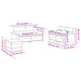 3-delige Loungeset met kussens microvezelstof beige