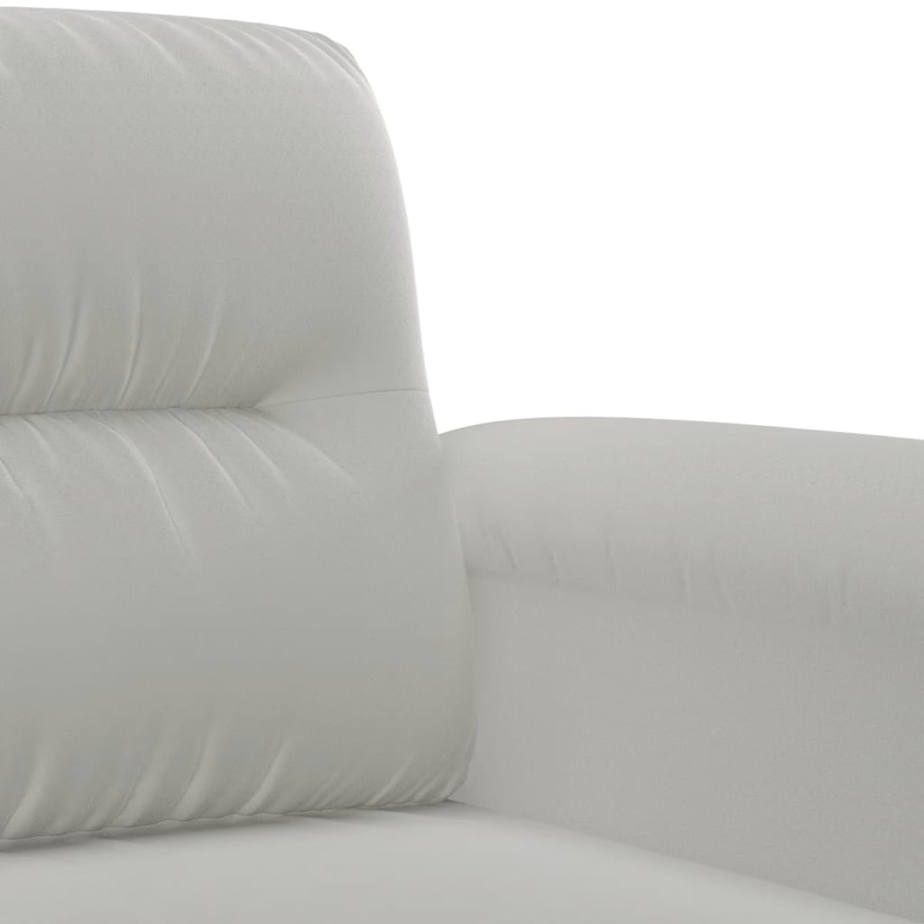 2-delige Loungeset met kussens microvezelstof lichtgrijs
