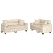 2-delige Loungeset met kussens microvezelstof beige