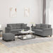 3-delige Loungeset met kussens microvezelstof donkergrijs