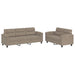 2-delige Loungeset met kussens microvezelstof taupe