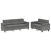 2-delige Loungeset met kussens microvezelstof donkergrijs