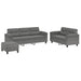 3-delige Loungeset met kussens microvezelstof donkergrijs