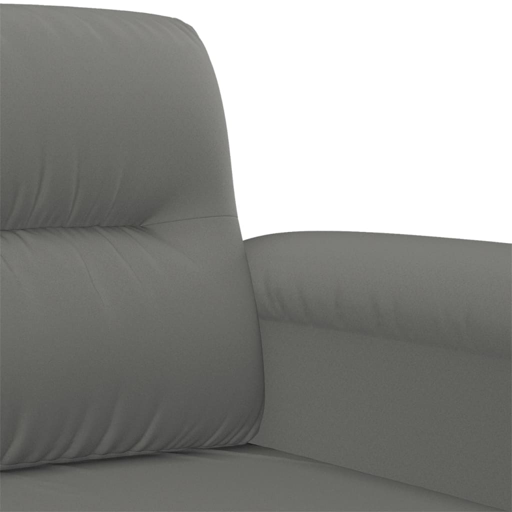 3-delige Loungeset met kussens microvezelstof donkergrijs