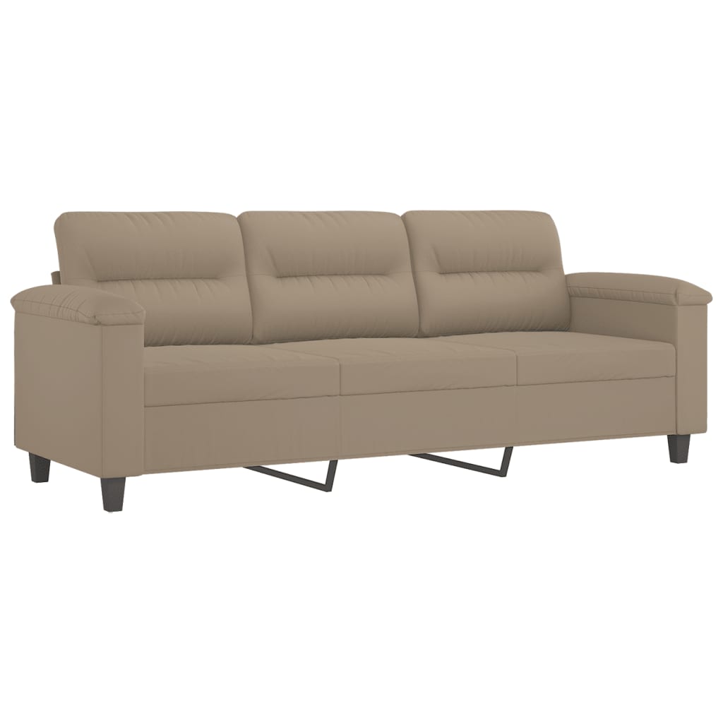 2-delige Loungeset met kussens microvezelstof taupe